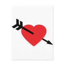 Red Heart Love Amor Arrow Post Card