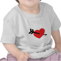 Red Heart Love Amor Arrow Tshirts