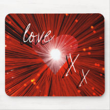 Red Heart 'love and kisses' mousepad