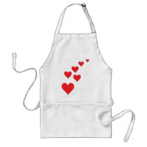 Red Heart Love Rain - Valentine�s Day Aprons