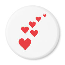 Red Heart Love Rain - Valentine�s Day Magnets