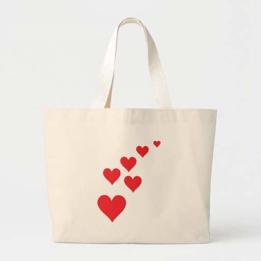 Red Heart Love Rain - Valentine�s Day Tote Bags