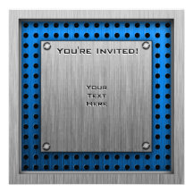 Red Heart; metal-look Personalised Invites