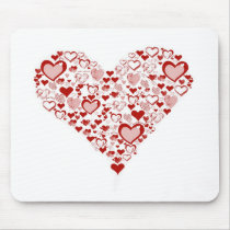 red heart tapis de souris