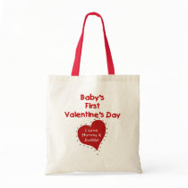 Red Heart Mummy and Daddy Valentine Canvas Bags