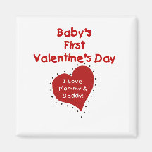 Red Heart Mummy and Daddy Valentine Magnet