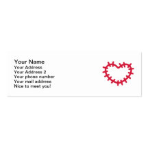 Red heart patch business card template