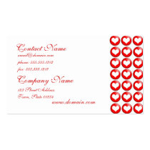 Red Heart Pattern Business Cards business cards