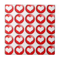 Red Heart Pattern Tile tiles