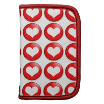 Red Heart Pattern  Wallet Folio planners