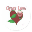 Red Heart Pink Rose Gypsy Love stickers