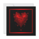 Red Heart Red Black Wedding Invitations