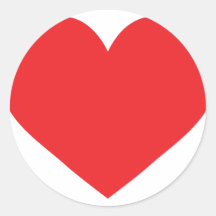 red heart round sticker
