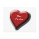 Red heart single elegant love cards postcards