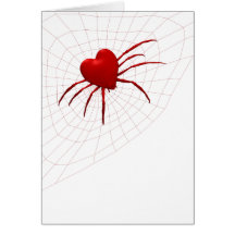 Red Heart Spider Card