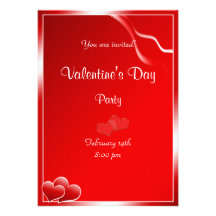 Red heart Valentine's Day Party Custom Invite
