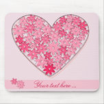 Red Heart with flowers mousepad