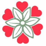 Red Hearts Flower Acrylic Brooch (metal pin back) photo sculptures