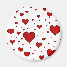 Red hearts fridge magnets