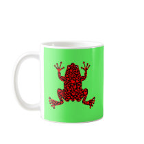 red hearts frog mug