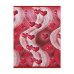 Red hearts love art postcards