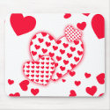 Red Hearts Patchwork mousepads