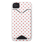 Red Hearts Pattern on a White Background. Id Iphone 4 Case