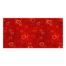 red hearts pattern photo greeting card