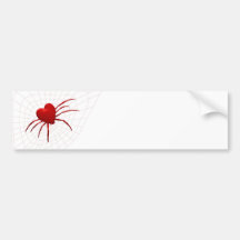 Red Hearts Spider Bumper Stickers
