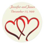 Red Hearts Wedding Sticker