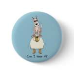 Red Heeler Backing Sheep Pinback Button