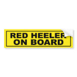 Red Heeler on Board bumper stickers