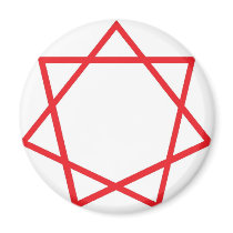 Red Heptagram Magnets
