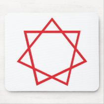 Red Heptagram Mousepads