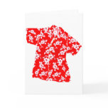 Red Hibiscus Aloha Shirt Card