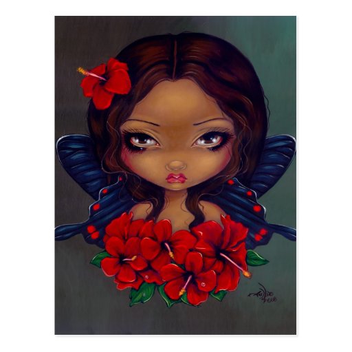 "Red Hibiscus Fairy" Postcard