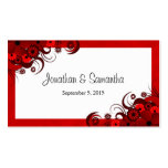 Red Hibiscus Floral Wedding Favour Favour Tags Business Card