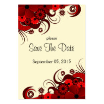 Red Hibiscus Floral Wedding Save The Date Cards Business Card