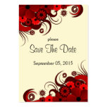 Red Hibiscus Floral Wedding Save The Date Cards Business Card