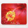 Red Hibiscus Mousepad - Your Text!