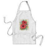Red Hibiscus Tropical Flower Painting - Multi Apron