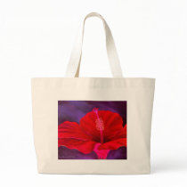 Red Hibiscus Tropical Flower Painting - Multi Bag