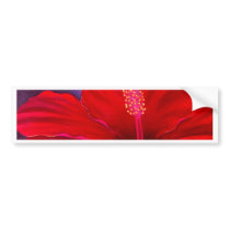 Red Hibiscus Tropical Flower Painting - Multi