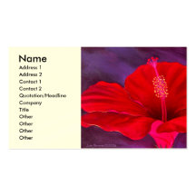 Red Hibiscus Tropical Flower Painting - Multi Business Cards