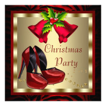 Red High Heel Shoes Red Christmas Party Personalised Announcement