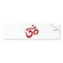 Red Hindu Symbol Om Aum Devanagari Calligraphy Bumper Stickers