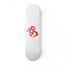 Red Hindu Symbol Om Aum Devanagari Calligraphy Skate Boards