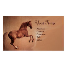 RED HORSE Monogram Platinum Metallic Business Cards