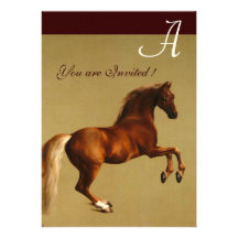 RED HORSE Party Felt paper Custom Invite