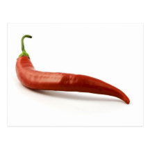 Red Hot Chilli Pepper On White Background Postcards